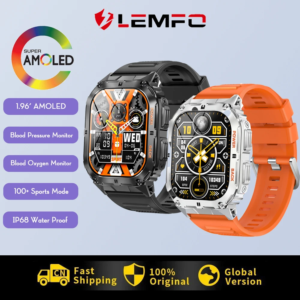 

LEMFO K61Pro Smart Watch Sports Fashion Men SmartWatch 2023 1.96inch Amoled IP68 WaterProof BT5.0 Call Health Monitor PK Ultra 8