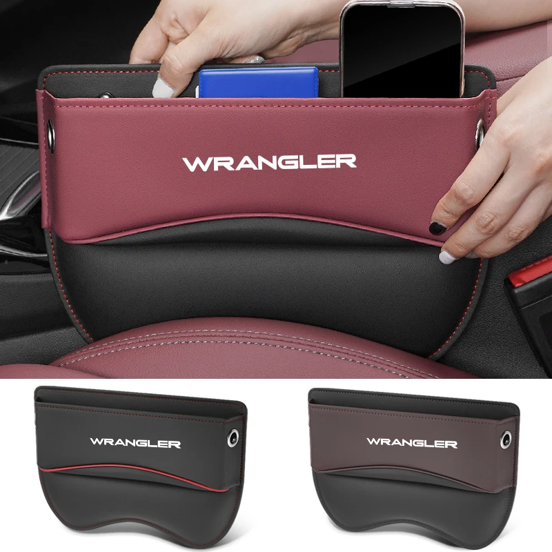 

Car Seat Storage Box Car Seat Gap Organizer Seat Side Bag Reserved Charging Cable Hole Car Accessories For Jeep Wrangler