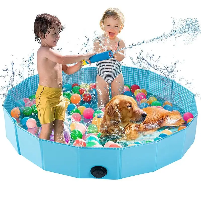 

Dog Pet Bath Pool Foldable Dog Pool Collapsible Heavy Duty PVC Pet Pool Bath Tub For Large Medium Dogs Puppies And Cats 47x12