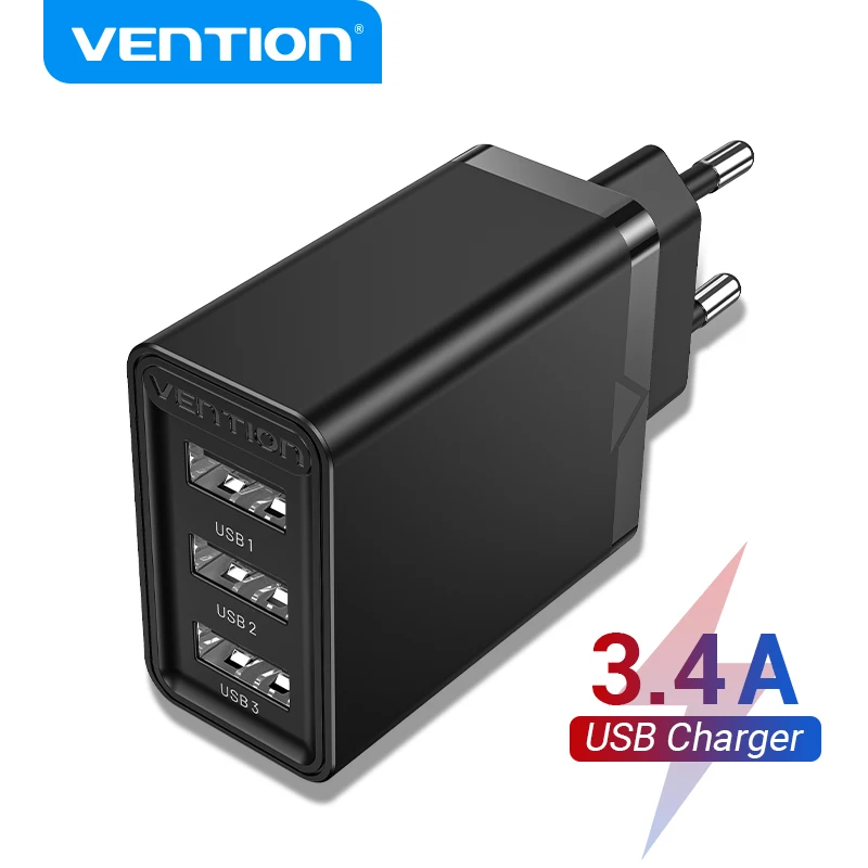 Vention USB Charger for iPhone Xs X 8 7 Xiaomi Samsung Huawei Mate 30 USB Wall Charger Fast Charging Wall Mobile Phone Charger