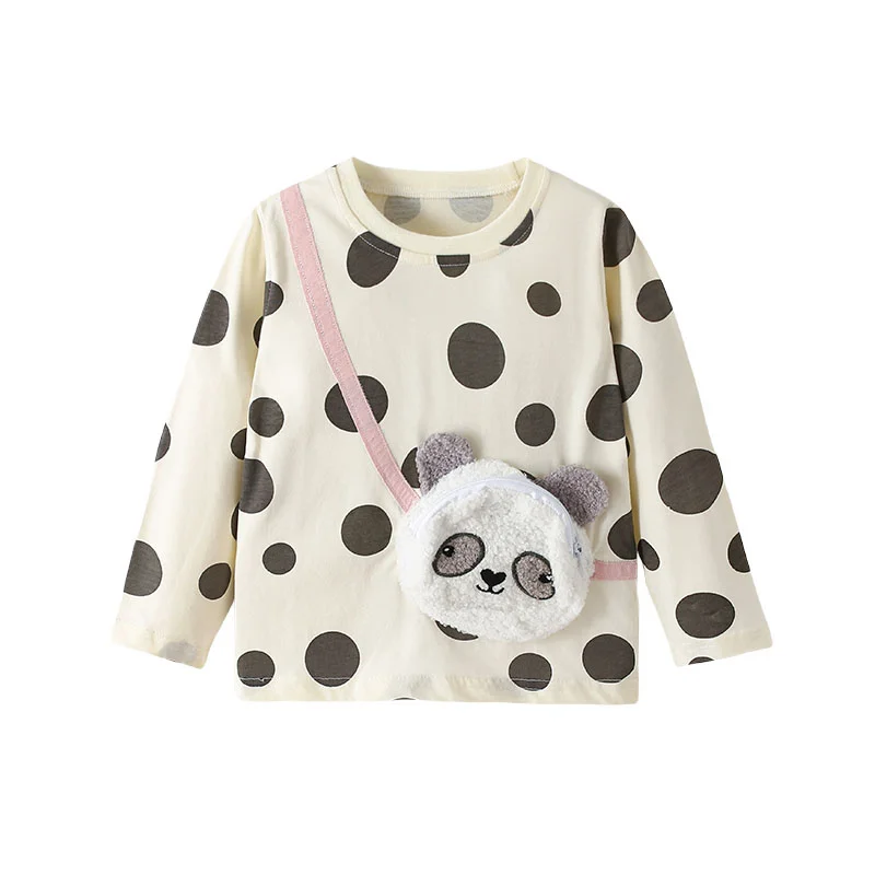 Детская футболка с длинным рукавом в горошек