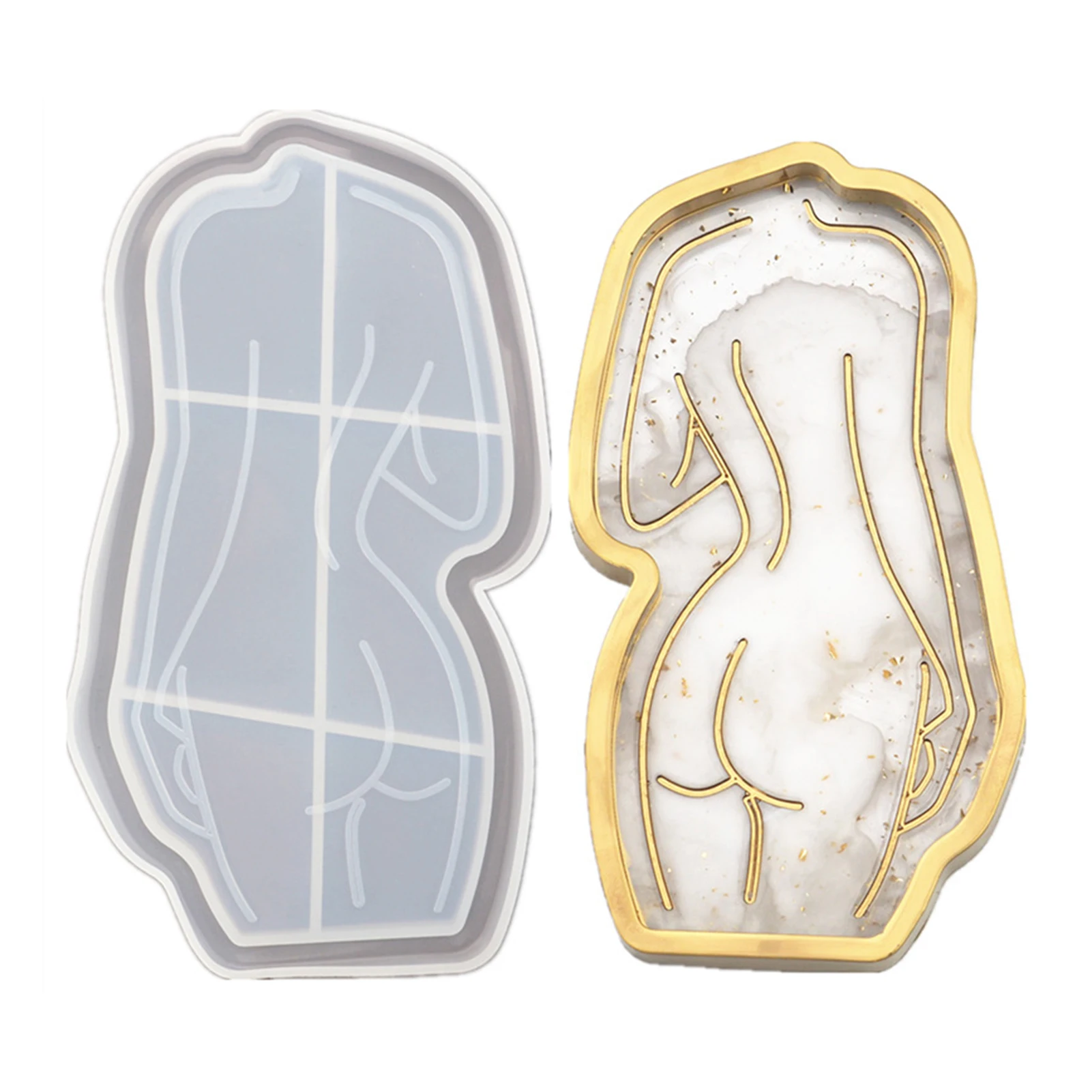 

Женская форма-поднос из смолы, форма для тела, силиконовая форма для подставки, Женский держатель для модели, глянцевая форма из смолы для ру...