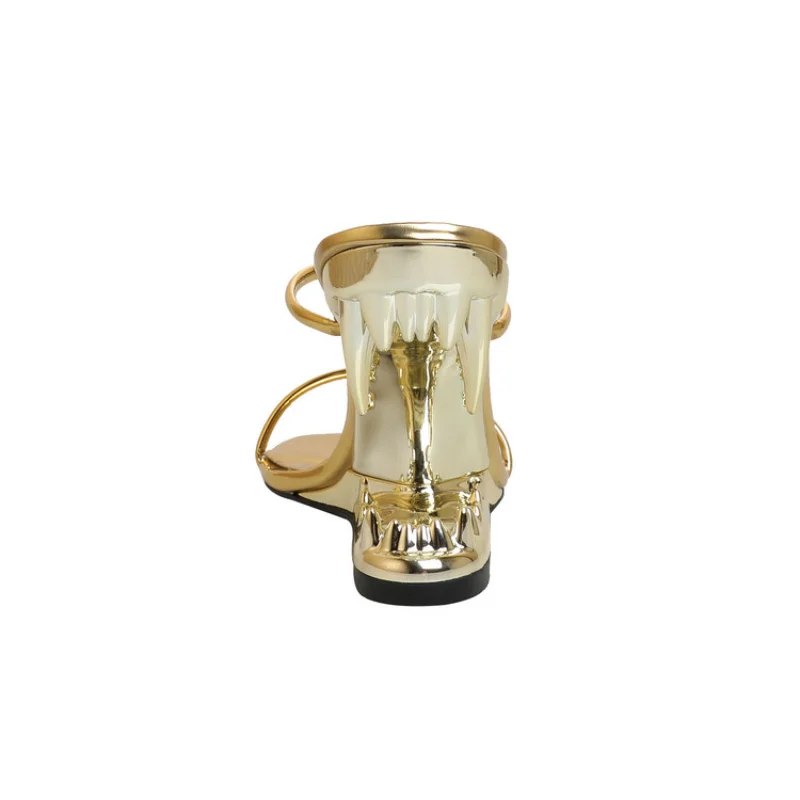 2023 Show Teeth Abnormal-heeled Women's High-heeled Slippers Runway Style Wedge Open-toed Sandals M2-1