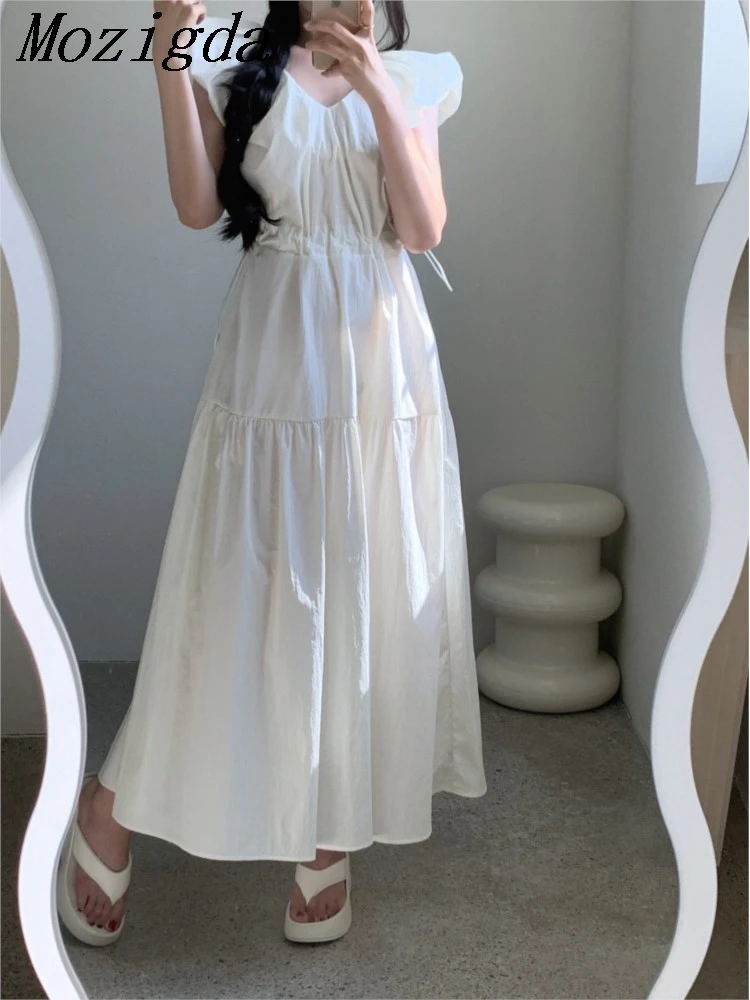 Летнее платье-трапеция без рукавов женские милые плиссированные Модные