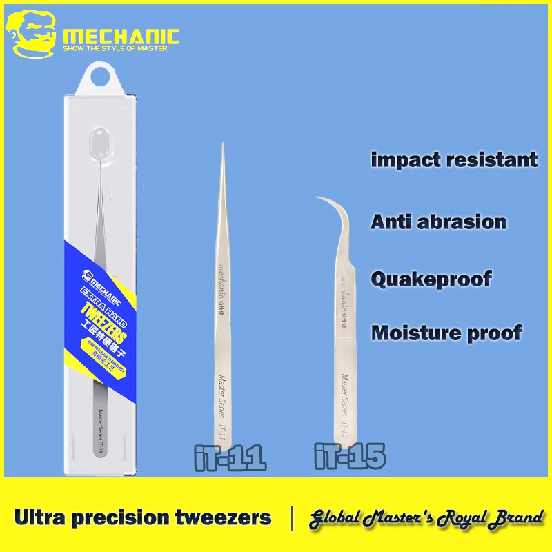 

【MECHANIC】IT-11 IT-15 Антимагнитный пинцет высокой твердости для ремонта телефона Fly Wire Материнская плата BGA Прецизионный зажим