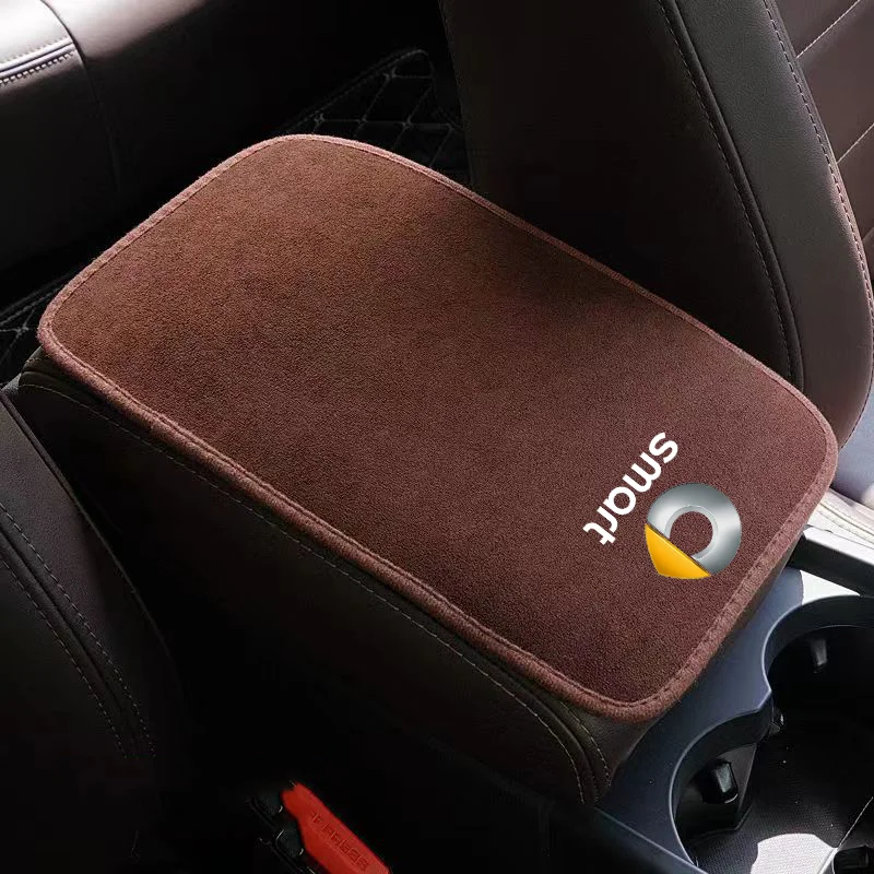 

Suede Leather Armrest Mat Arm Rest Protection Cushion Auto Armrests Storage Box Cover Pad For smart fortwo forfour 450 453 451