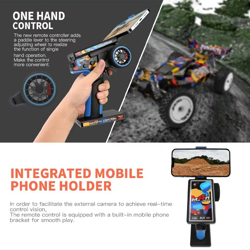 Фото Новый WLtoys 124007 1/12 Бесщеточный радиоуправляемый автомобиль 4WD 75 км/ч Одна рука 2,4G Пульт дистанционного управления Гоночный внедорожный дрифт Детские игрушки для мальчиков Подарок для детей №2