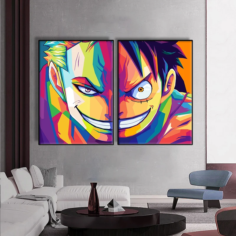 Постер Луффи из аниме One Piece мультфильм холст художественная живопись Саурон