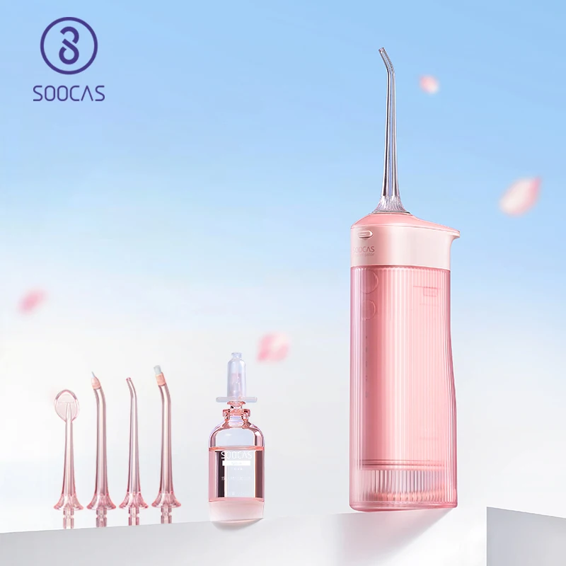 

SOOCAS W1 Water Flosser Teeth 4 Type Nozzle Cleaner Oral Irrigator Type-c Rechargeable Cleaner 7-modes Water Tank Removeable