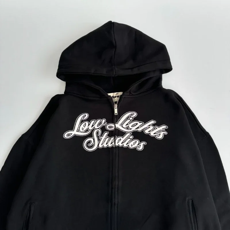 Черная толстовка на молнии для мужчин и женщин осенне-зимний новый спортивный