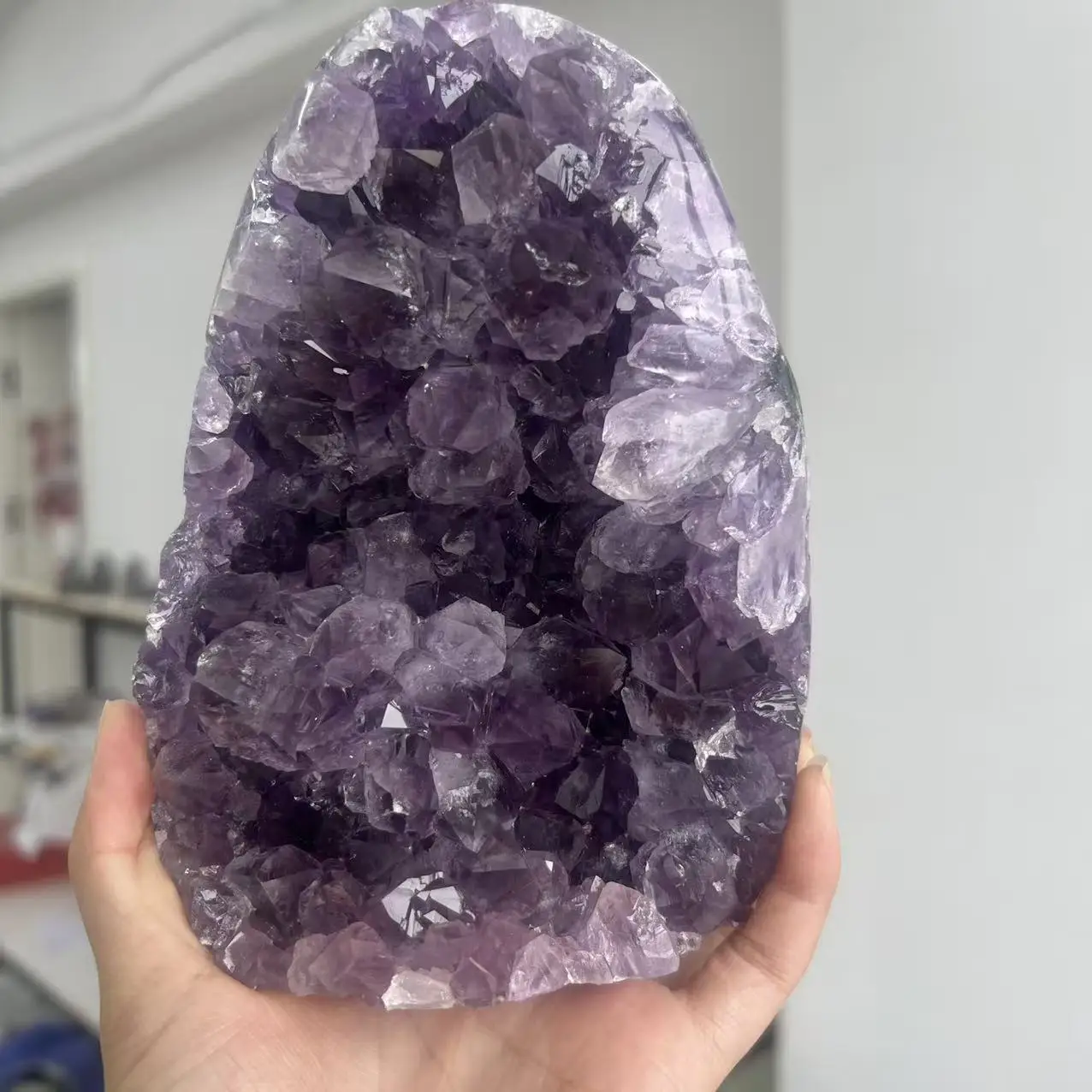 

Натуральный Уругвайский Аметистовый Кристалл Кластер 1761г 16см