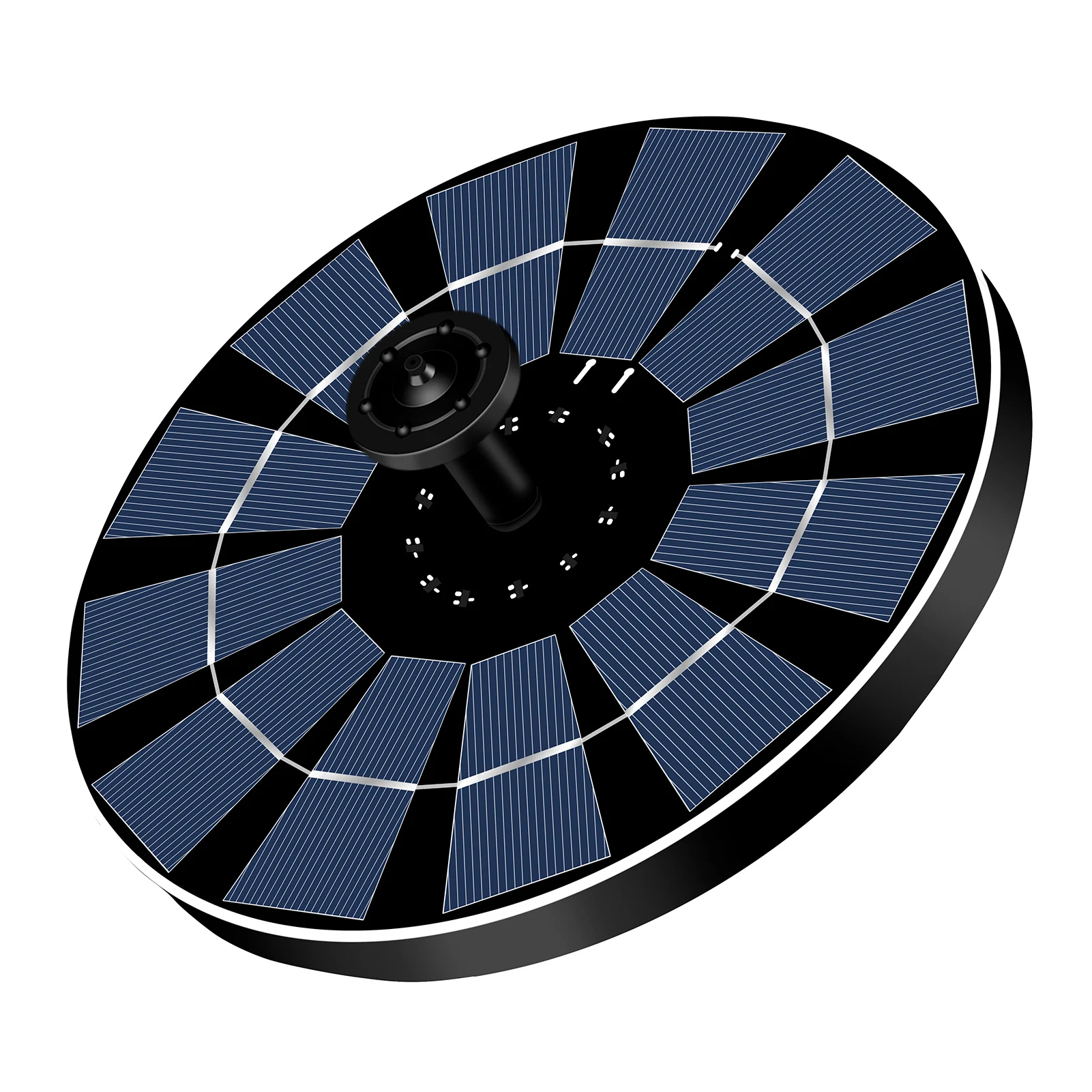 

Solar Fountain Pump Floating Bird Bath Fountain 2.5W Solar Powered Water Pump With 7 Nozzles For Garden Ponds Pools Built-in