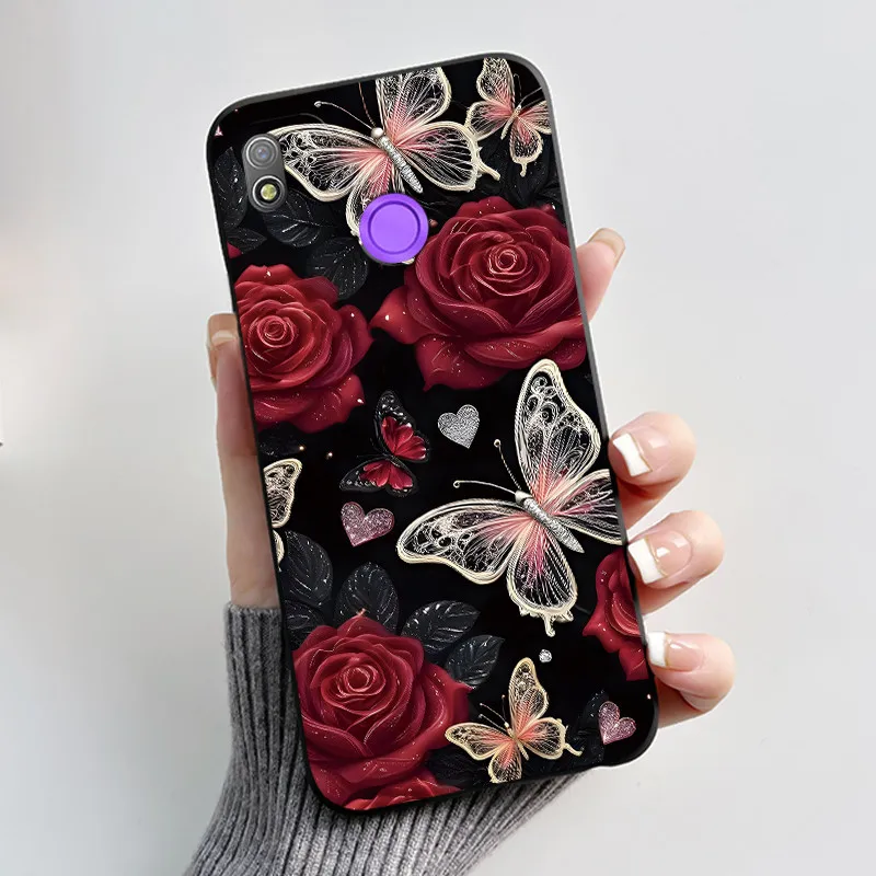 Чехол для Tecno Pop 4 BC2c, роскошный модный чехол с цветами и бабочками, мягкий силиконовый защитный чехол для телефона Tecno Pop 4 Pop4 (art.: 3920d99e19d2a) - 3920d99e19d2a