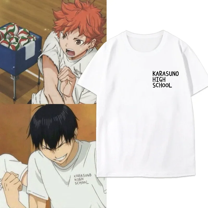 Фото Аниме Хайкю!! Футболка Aoba Josai Hinata Shoyo, костюмы для косплея Karasuno Tobio Kageyama, волейбольные топы с короткими рукавами, хлопок №2