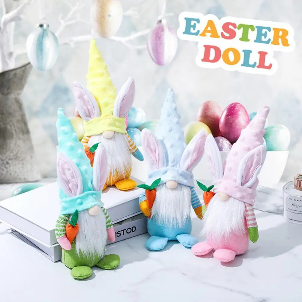 

2022 Пасхальный кролик куклы без лица морковь кролик Вечеринка Пасха милый кролик куклы-эльфы счастливечерние Пасха вечеринка Декор для дома...