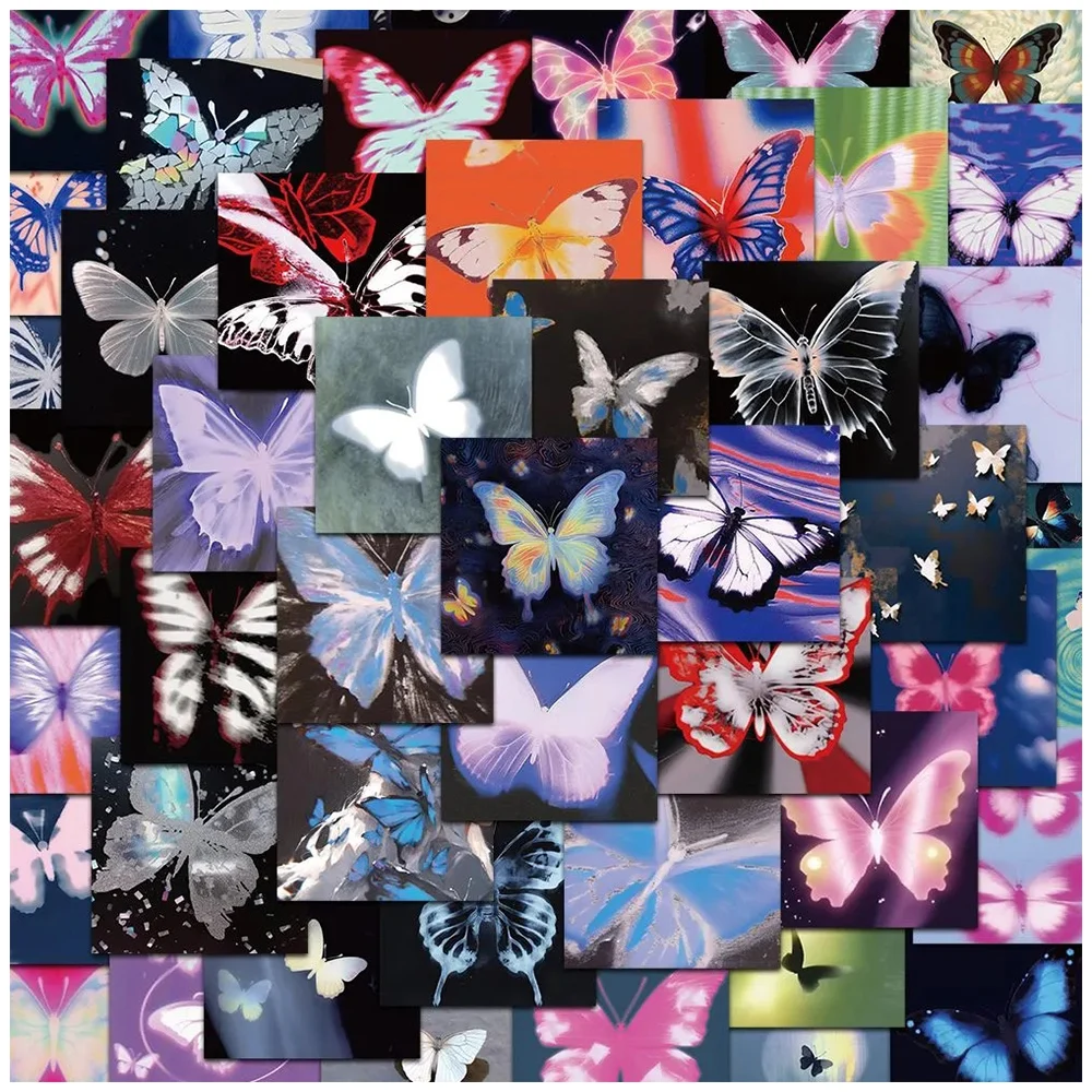 

10/30/50pcs Cartoon Butterfly Aesthetic Stickers Laptop Suitcase Notebook Label Fridge Car Decoration Sticker Decals Kids Toys