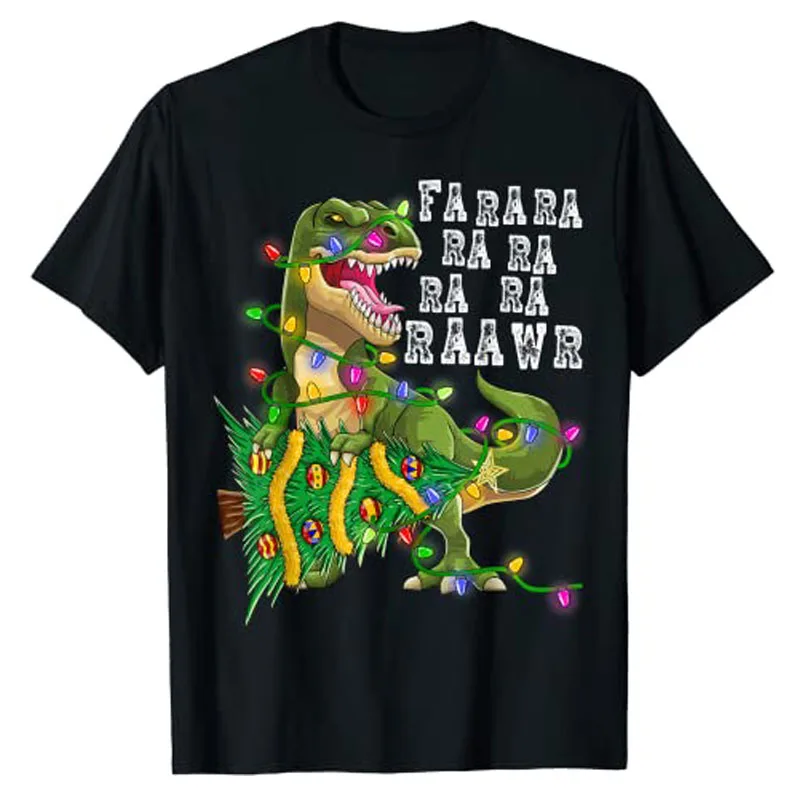 

Dinosaur Christmas Costume Fa Ra Rawr Tree Rex Boys Xmas Gift T-Shirt Cute Dinosaurs Streetwear Clothes Graphic Tee Lovely Tops