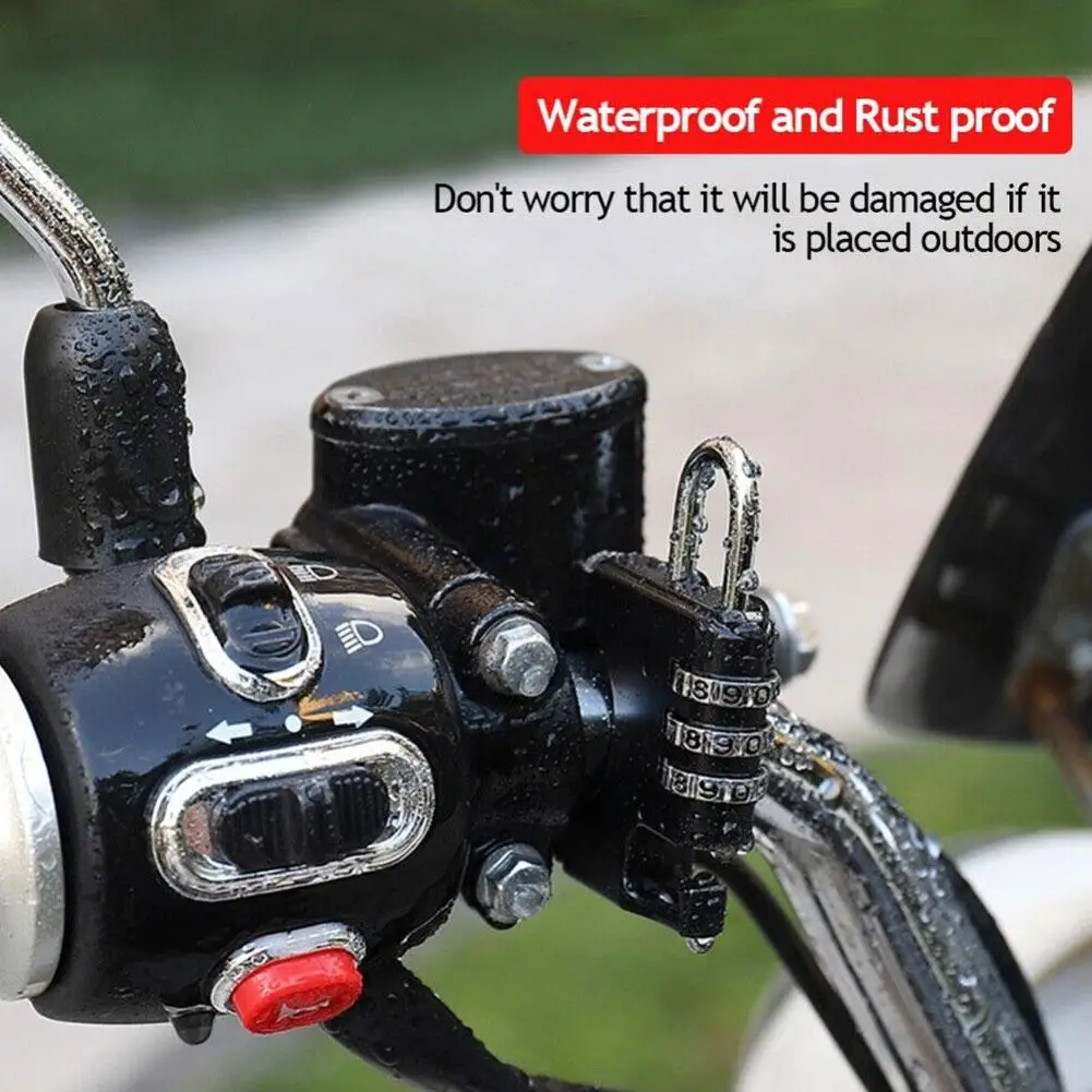 

Helmet Combination Lock For Motorcycle Electric Bike Handlebar Mount Aluminum Alloy Helmet Lock Cycling Accessories O5V4