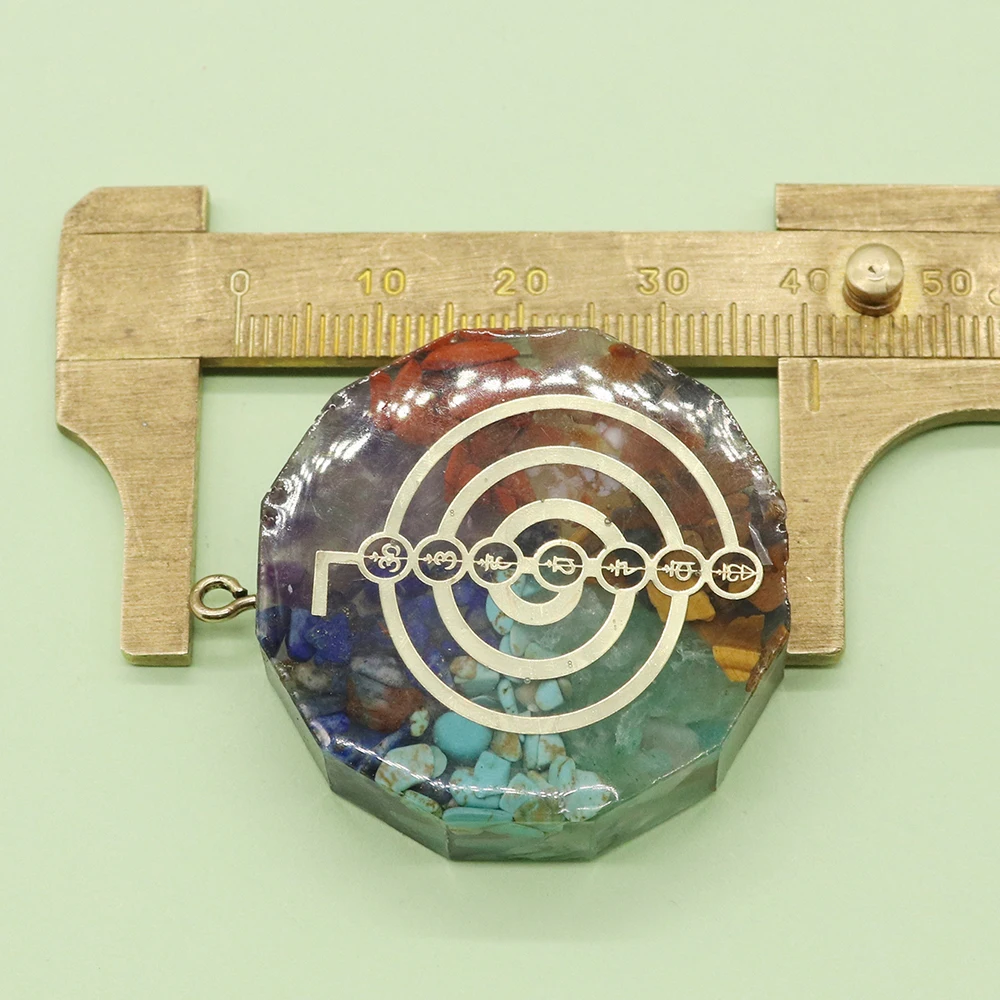 Модный натуральный камень семь чакр кулон из смолы оргональный духовный