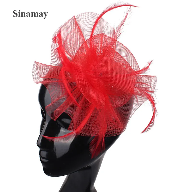 

Headdress Wedding Party Bridal Tiara Women Fascinators Clip Ladies Accessory Head Band Banquet Feather Hair Pins