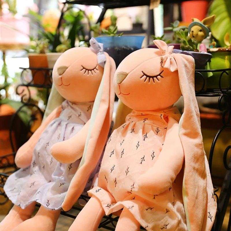 

14Inch Toy Figure Rabbit Stuffed Doll Interactive Cartoon Bunny Washable Cotton Toy for Baby Girlfriends Birthday Gift