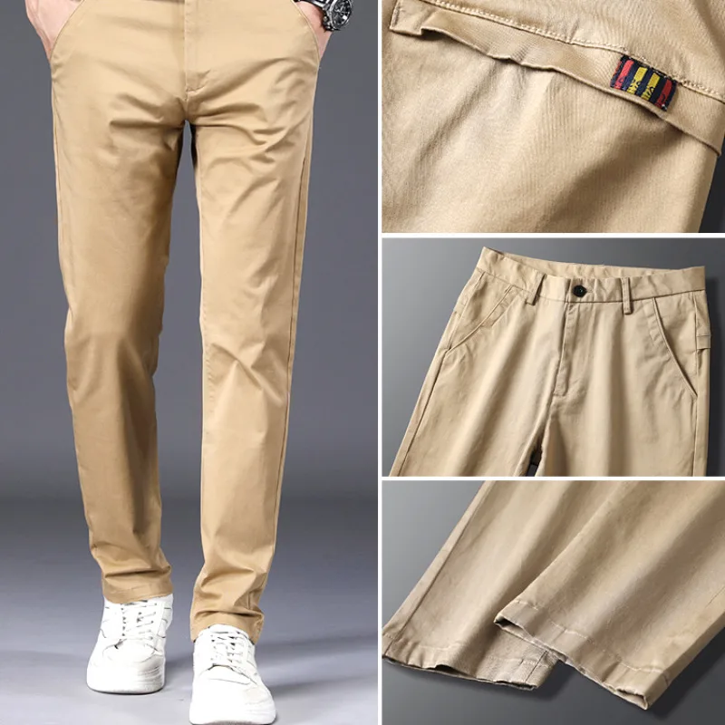 

Spring and Autumn Men's Loose Fit Trousers Made of Pure Cotton