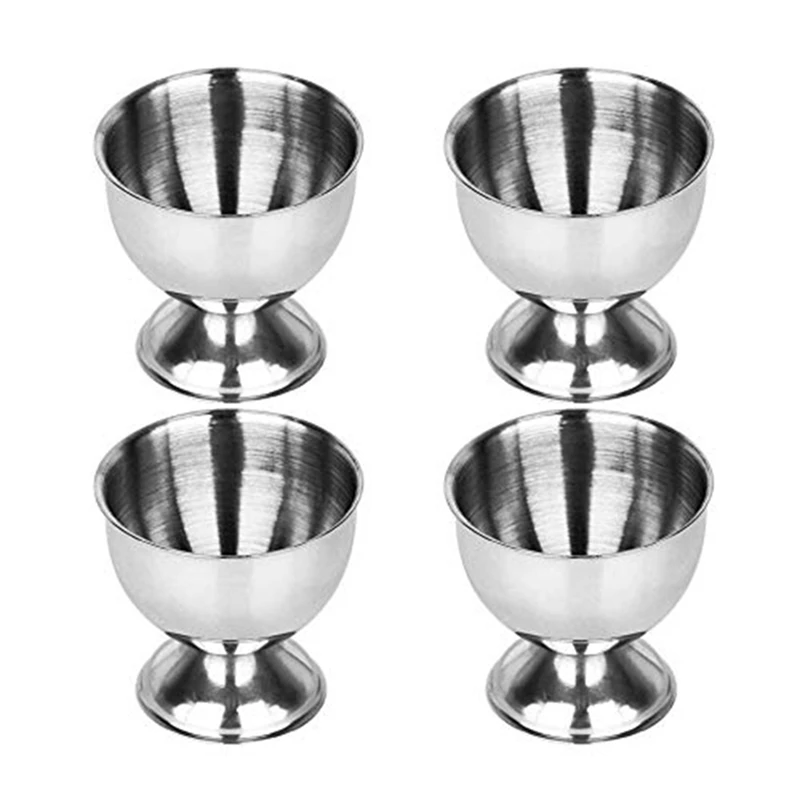 

4Pcs Stainless Steel Spring Wire Tray, Boiled Egg Holder, Storage Holder, Metal Egg Cup, Spiral Spring Holder, Silver