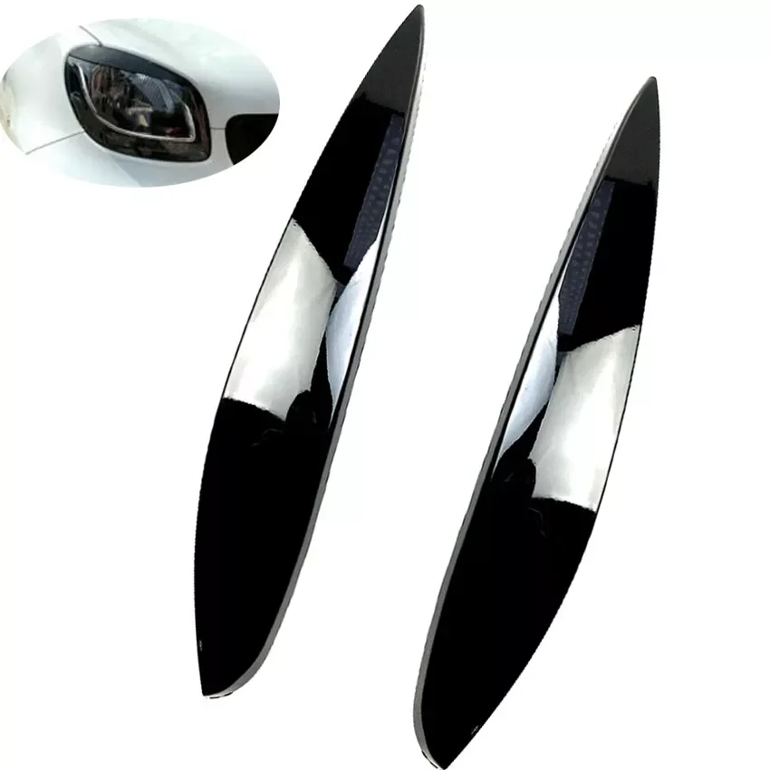 

2pcs ​Headlight Eyebrows Headlamp Eyelid For Benz Smart 453 Fortwo Forfour 2015-2020 Front Black