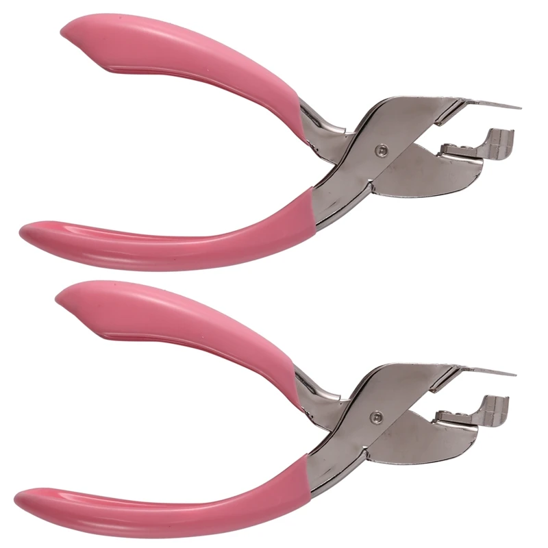 

2X Handheld Staple Remover Lifter Opener Spring-Loaded Staple Puller For Office School Home Use (Pink)