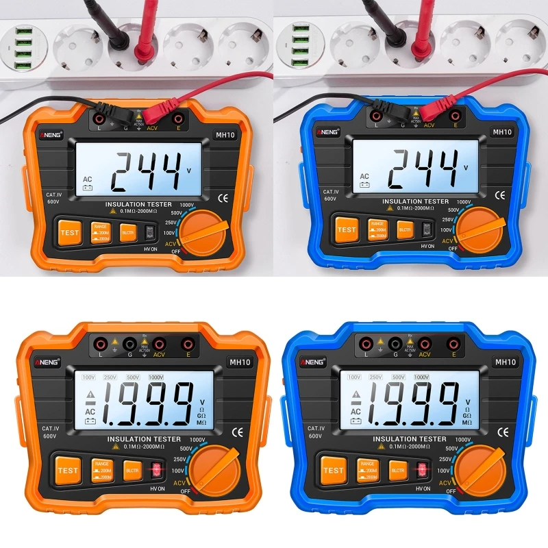 

LCD Display Digital Megohmmeter Insulation Resistance Tester Megohm Meter with High Voltage Indicator for Industry Use