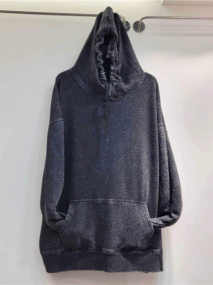 [ZOCI] Осенняя Женская модная Толстовка со звездным небом и капюшоном стразами