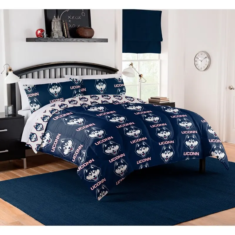 

UConn Huskies Bed in Bag Set, Full Size, Team Colors, 100% Polyester, 5 Piece Set