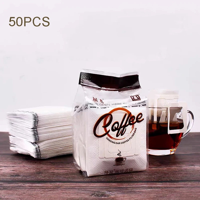 

40/50 шт. в упаковке; Одноразовые Кофе фильтра сумки Портативный заячьи уши с Стиль Кофе фильтры eco-friendly Бумага сумка для эспрессо Кофе