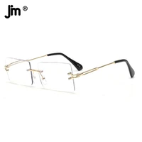 jm anti blue light reading glasses women men suqare rimless presbyopic glasses diopters 11 522 533 5