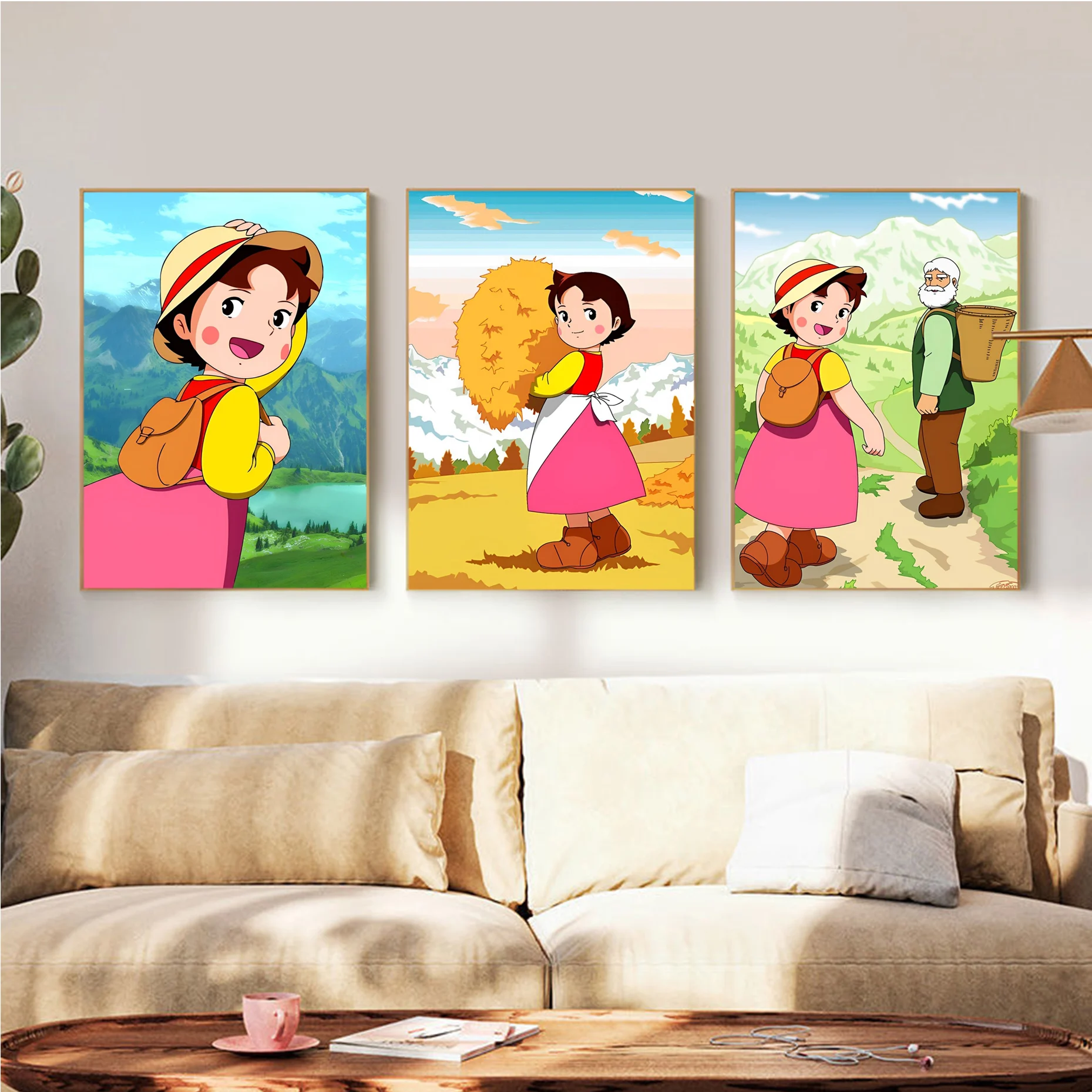 

Heidi Cartoon Poster Classic Anime Poster Fancy Wall Sticker For Living Room Bar Decoration Decor Art Wall Stickers