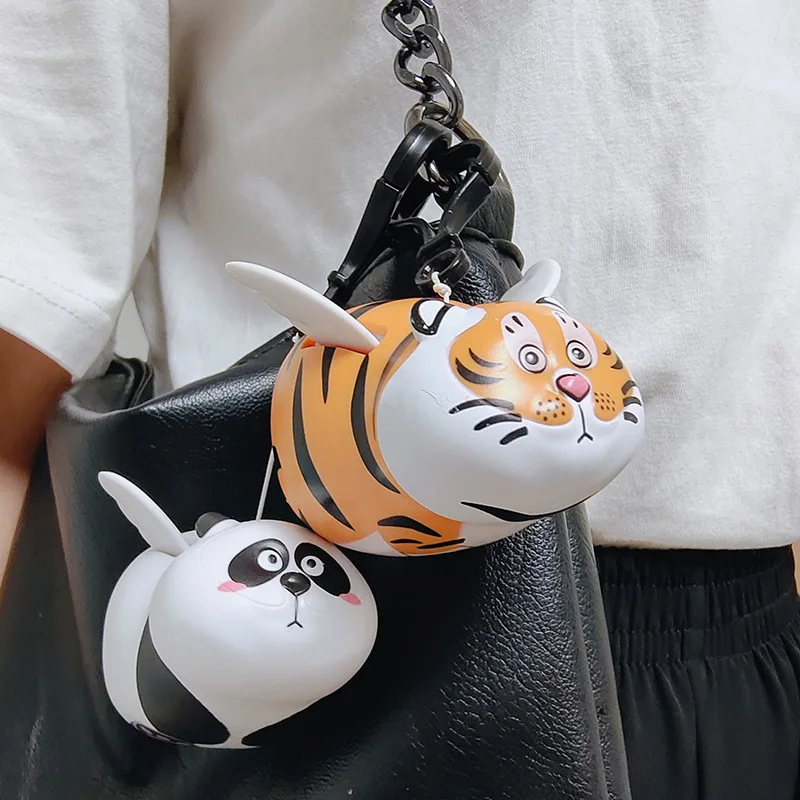 

Panda Fat Tiger More Wings Keychain Will Fly Wings Tiger Stretch Pendant Anime Figure Kawaii Model New Year Gift