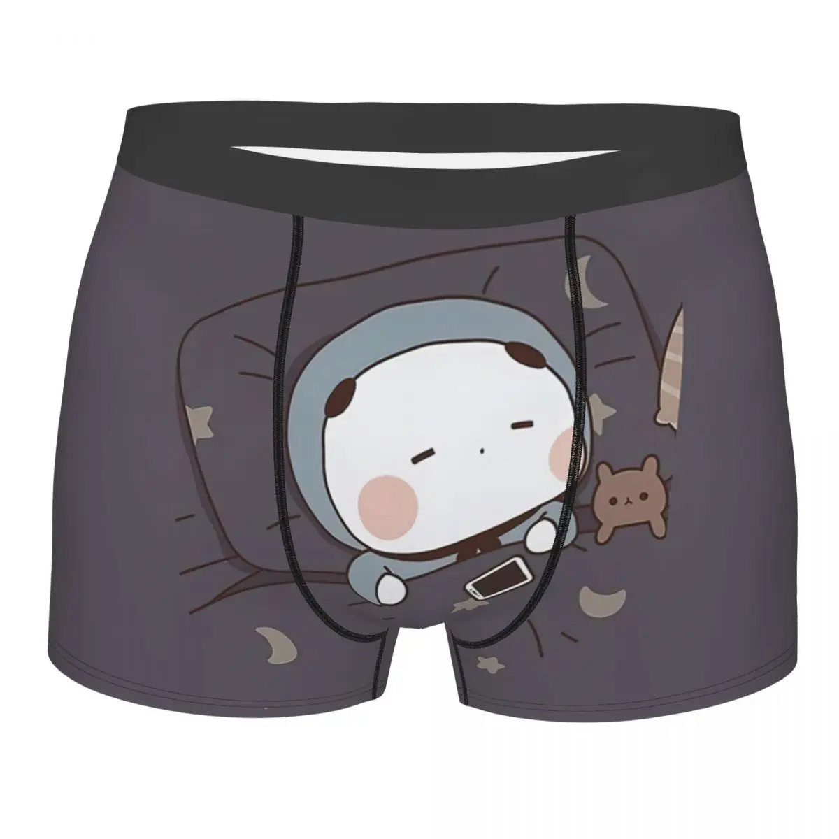 

Boxer Shorts Panties Briefs Man Lazy Bear Peach And Goma Sleeping Underwear Cute White Bear Polyester Underpants for Male S-XXL