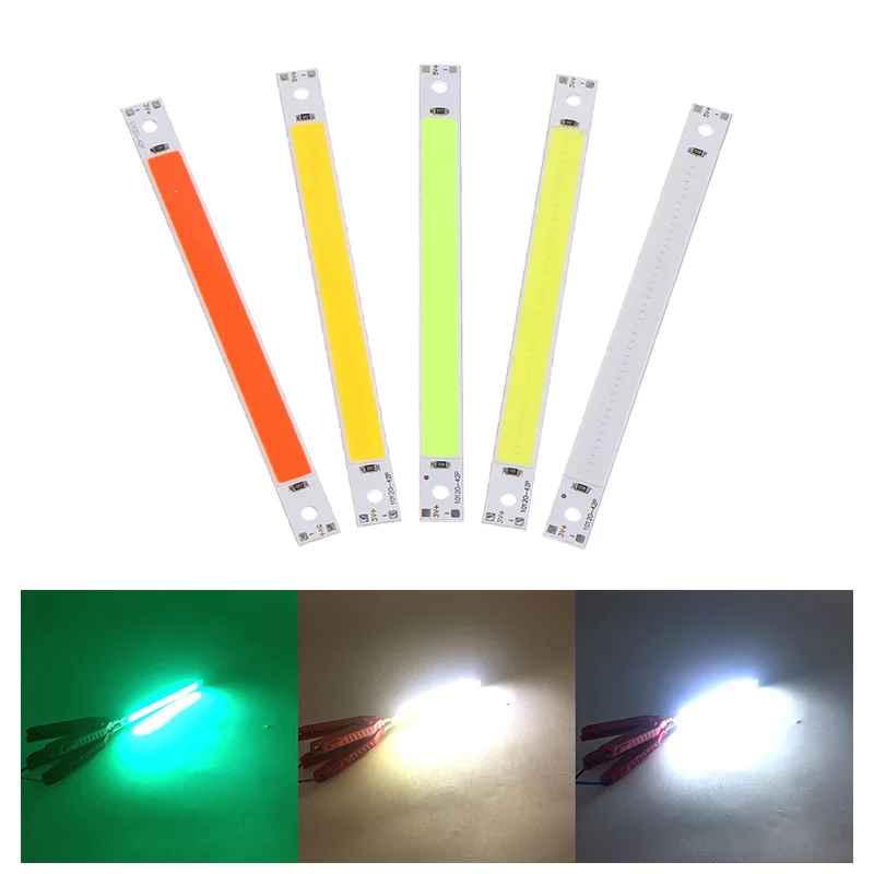 120x10MM 3V 5V Светодиодная лампа COB Strip Chip On Board Теплый Холодный Белый Синий Красный