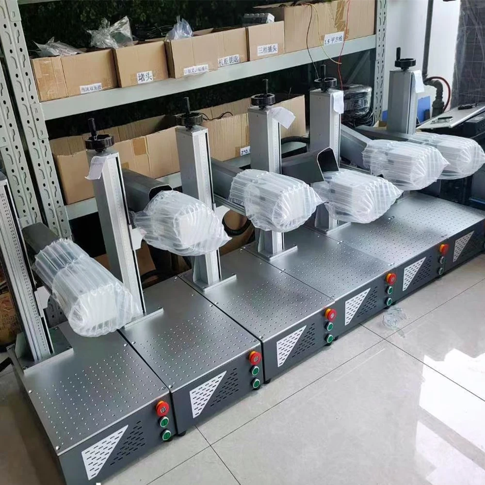 Заводская цена волоконно-лазерная маркировочная машина с вращающейся на 30 Вт 50