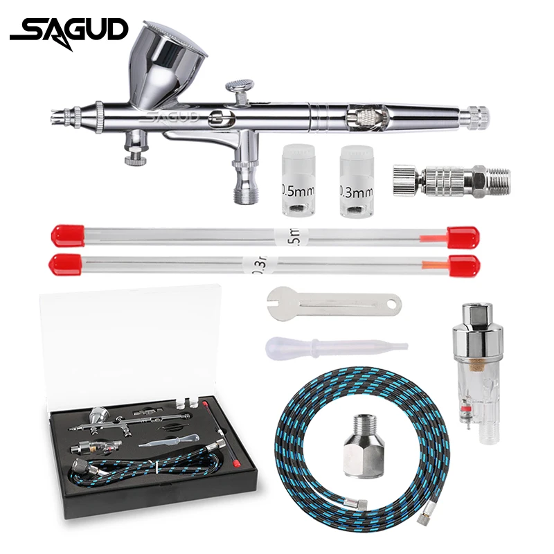 

Комплект аэрографа 0,2 мм с насадкой 0,3 мм, игла, воздушный шланг, фильтр, модель автомобиля, гравитационная подача, Воздушная щетка, краска