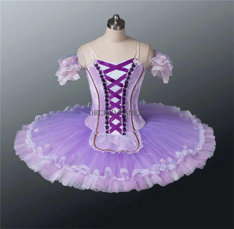 

Popular Professional High Quality Haute Couture Custom Size Kids Girls Adult Women Performance Wear Purple White Ballet Tutu