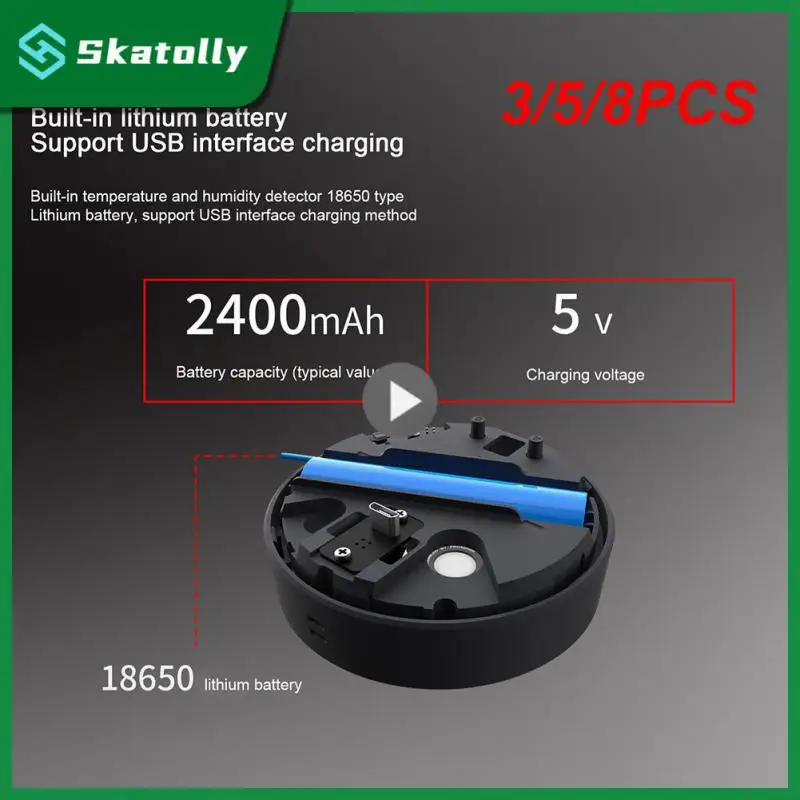 

3/5/8PCS Temperature And Humidity Detector App Control Tuya Smart Sensor 2400mah Lithium Battery Smart Life