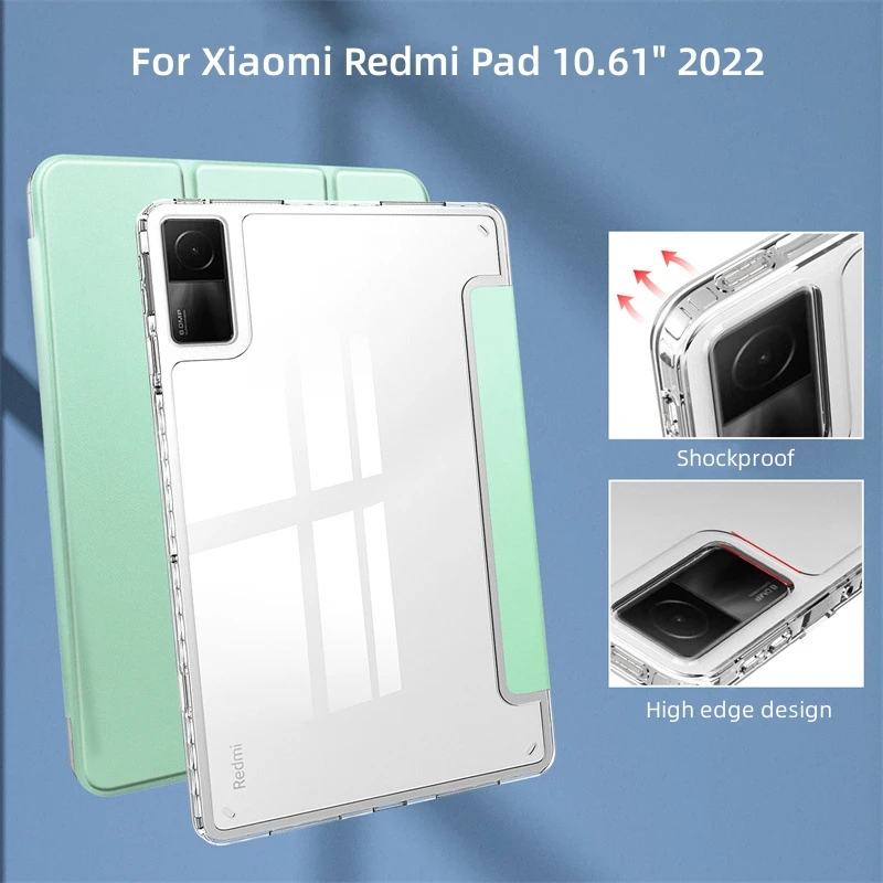 

Чехол для Xiaomi Redmi Pad 2022, Прозрачная Жесткая задняя крышка для ПК, чехол для Xiaomi Redmi Pad, умный чехол для планшета 10,61 дюйма