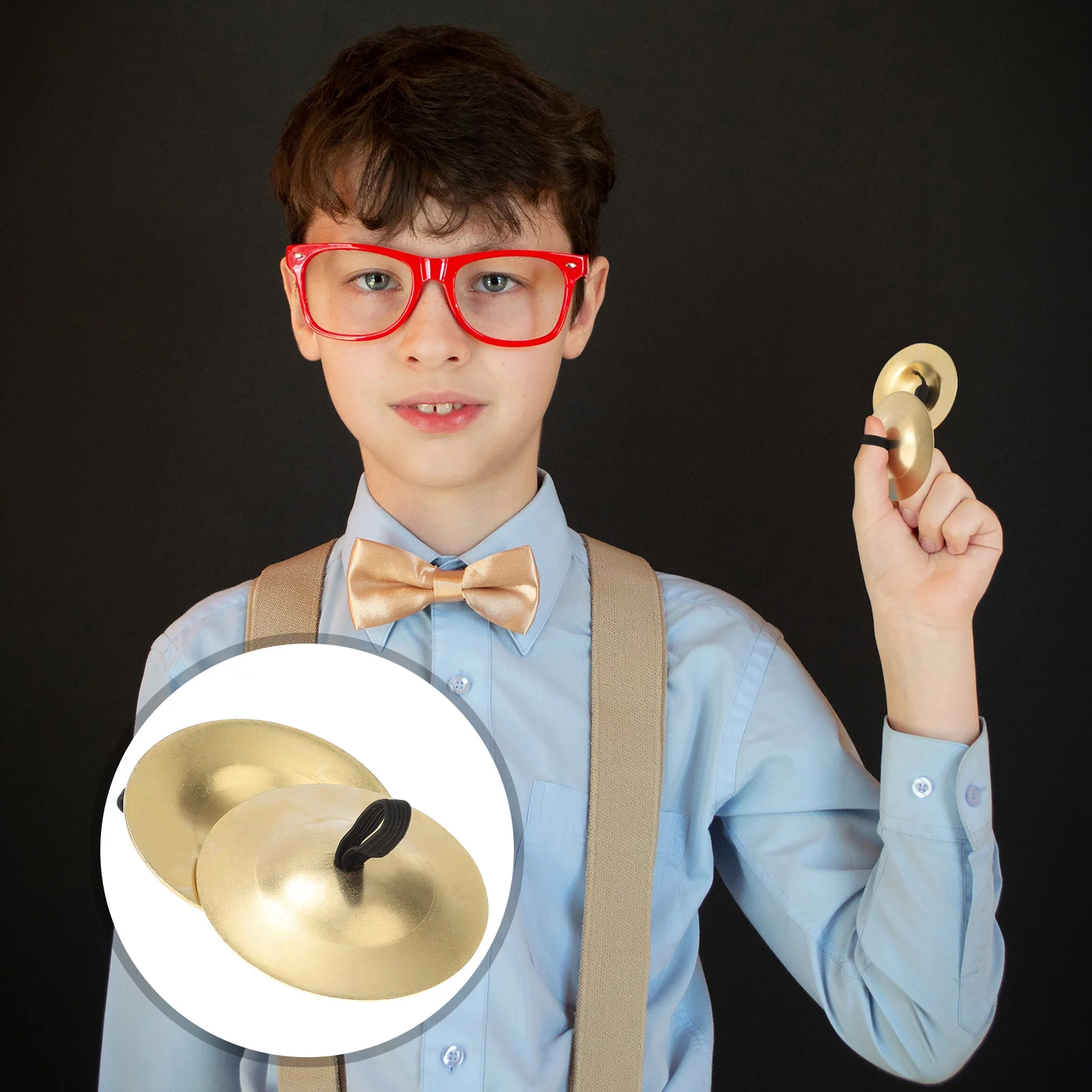 

6Pcs Finger Cymbals, Finger Cymbals Brass Zills Finger Musical Instrument for Dancer Party, Golden