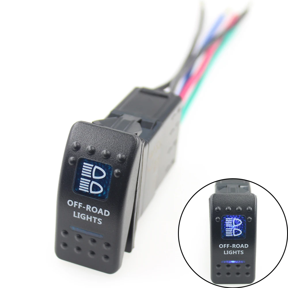 Водонепроницаемые 5-контактные Автомобильные светодиодные фары SPST ON/OFF 10A/24V 20A/12V
