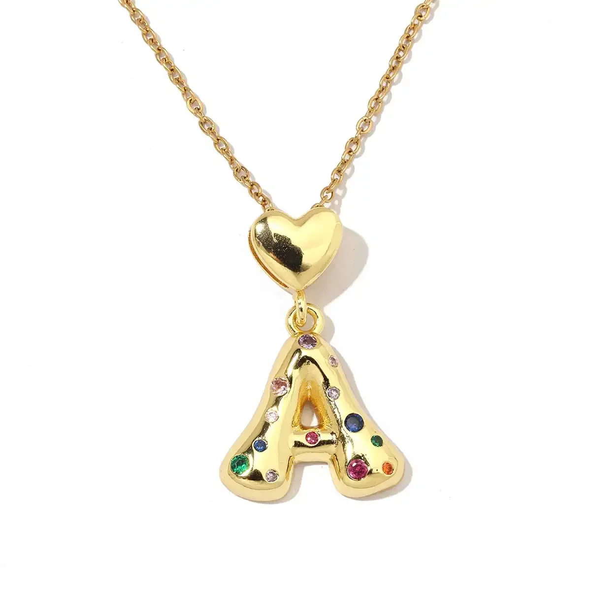 Vnistar 18-каратное золото цвет никогда не выцветает медь CZ сердце имя начальная