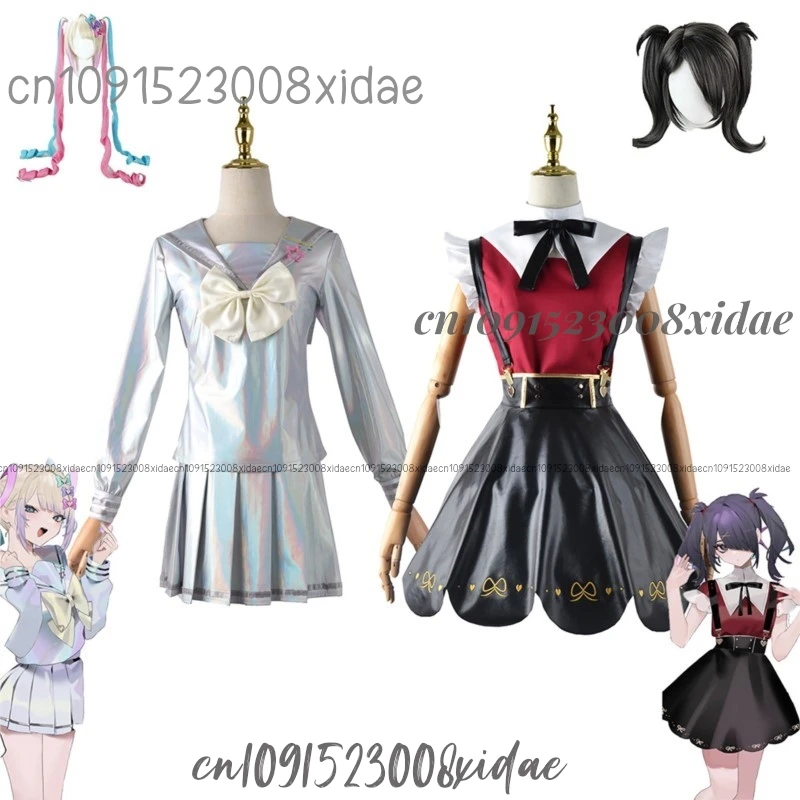 Игра Needy Girl Overdose Косплей Костюм Парик Аниме JK Униформа Кожаная Юбка Комплект Abyss