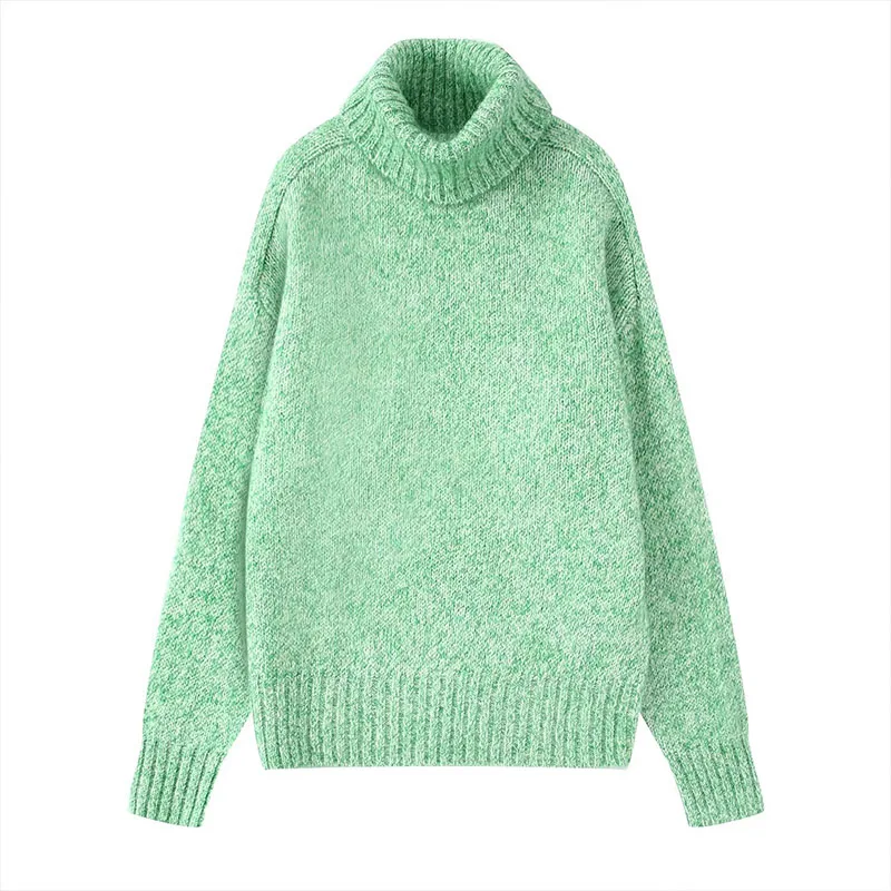

Y2k Sweaters For Women Fashion 2022 Autumn New Stand -UP Collar Knitted Sweater Long Sleeves Female Pullover Chic Top
