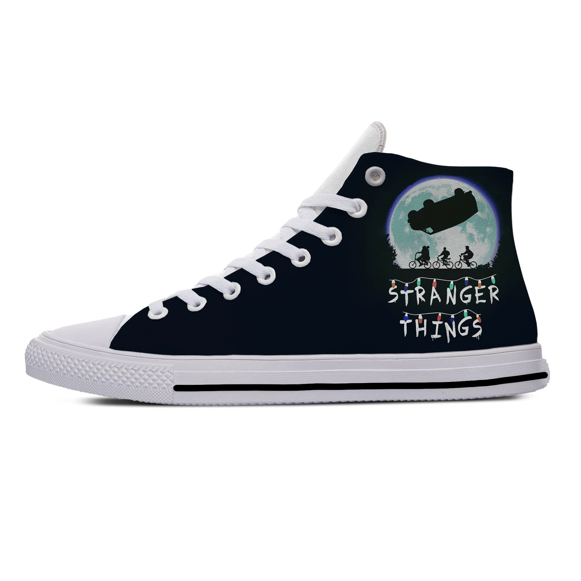 

Things Upside Down Eleven Anime Cartoon Stranger Casual Cloth Shoes High Top Lightweight Breathable 3D Print Men Women Sneakers