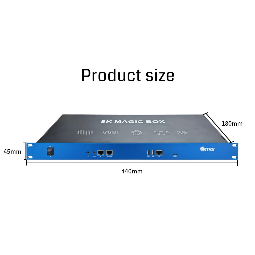 Фото Видеопроцессор для видеостен 8K с 1 входом HDMI, 15 выходами HDMI, поддержкой декодирования 7680x4320, управлением RS232 для коммерческих дисплеев №2